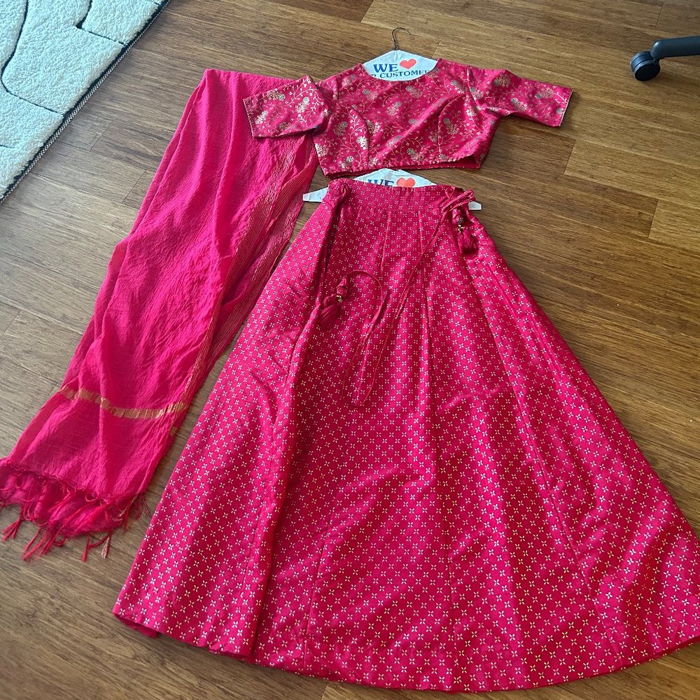 Pink and Gold Lehenga